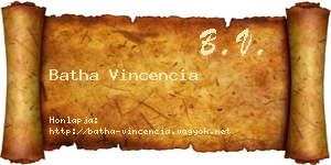 Batha Vincencia névjegykártya